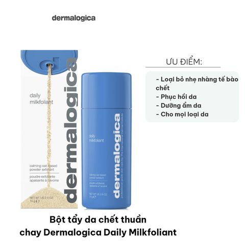 Bột Tẩy Da Chết Thuần Chay Dermalogica Daily Milkfoliant - Chiết Xuất Yến Mạch và Dừa Cho Làn Da Sáng Mịn, Phù Hợp Mọi Loại Da