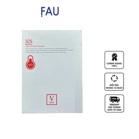 Mặt nạ Fau SOS Skin Solution Mask - Hộp 10 miếng Giảm Đỏ, Làm Dịu Da Kích Ứng, Cấp Ẩm và Phục Hồi Da Hàn Quốc