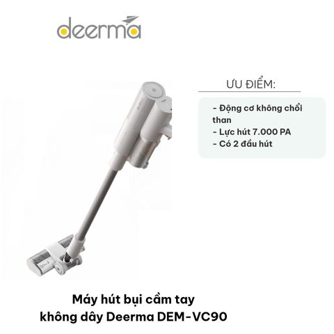Máy Hút Bụi Cầm Tay Không Dây Deerma DEM-VC90 - Lực Hút 17.000 PA, Pin 2500mAh, Tiện Lợi Cho Vệ Sinh Nhà Cửa