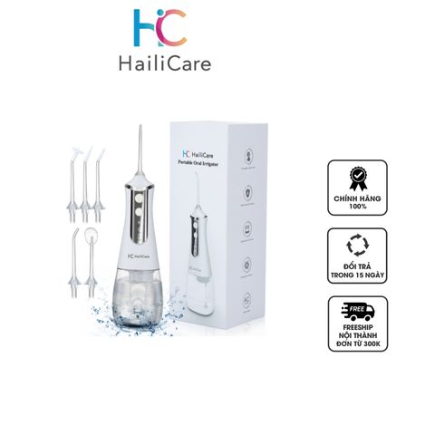 Máy tăm nước cầm tay HailiCare L-10 300ml - Đi kèm 5 đầu vệ sinh đa năng, chăm sóc răng miệng hiệu quả, dễ mang theo khi du lịch