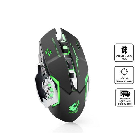 Chuột Không Dây Freewolf X8 Pro 2.4GHz - LED RGB 7 Màu, Cảm Biến Quang Học Hero, Kết Nối 10m, Pin Sạc, Phù Hợp Với Game Thủ