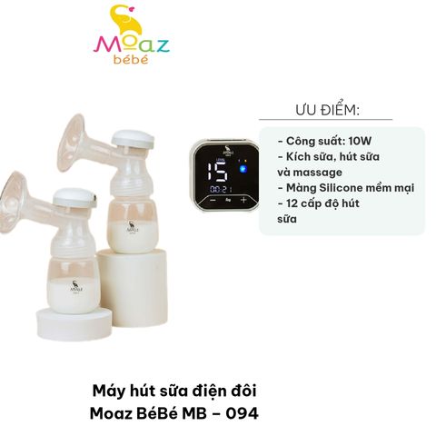 Máy Hút Sữa Điện Đôi Moaz BéBé MB – 094, Đa Chức Năng Hiện Đại, Kích Sữa & Massage Cho Mẹ, Thiết Kế Tiện Lợi 2024