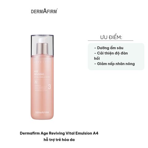 Sữa Dưỡng Dermafirm Age Reviving Vital Emulsion A4 - Giúp Cấp Ẩm và Trẻ Hóa Da, Cải Thiện Nếp Nhăn và Sắc Da Xỉn Màu