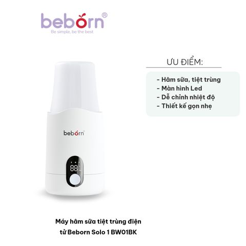 Máy Hâm Sữa Tiệt Trùng Điện Tử Beborn Solo 1 BW01BK - Hâm Sữa và Đồ Ăn An Toàn, Chất Lượng Cao, Dinh Dưỡng Tối Ưu Cho Bé.