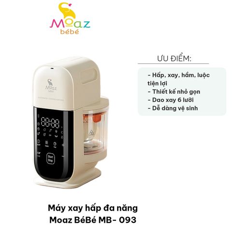 Máy xay hấp đa năng Moaz BéBé MB-093 - Thiết bị xay xay và hấp tiện lợi cho chế biến thực phẩm nhanh chóng, nhỏ gọn, dễ vệ sinh
