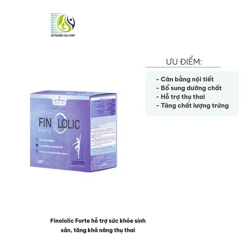 Finololic Forte - Viên Uống Hỗ Trợ Sức Khỏe Sinh Sản và Tăng Khả Năng Thụ Thai cho Phụ Nữ, Bổ Sung Vitamin và Khoáng Chất, 20 Gói x 6000mg