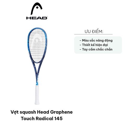 Vợt Squash Head Graphene Touch Radical 145 - Công nghệ Graphene Touch với Adaptive Fan Pattern - Dụng cụ thể thao chất lượng cao