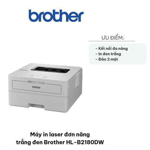 Máy In Laser Đơn Năng Trắng Đen Brother HL-B2180DW - In Không Dây WiFi, Tốc Độ Nhanh 34 Trang/Phút, Giải Pháp Văn Phòng Hiệu Quả