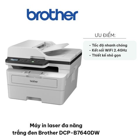 Máy in laser đa năng trắng đen Brother DCP-B7640DW - In, Copy, Scan, WiFi, Độ phân giải 1200 x 1200 dpi, Tốc độ 34 trang/phút
