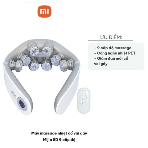 Máy Massage Nhiệt Cổ Vai Gáy Mijia 8D - 9 Cấp Độ, Điều Khiển App Mihome, Công Nghệ Xung Điện Chuyên Sâu Giúp Giảm Đau Hiệu Quả