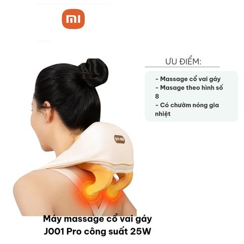 Máy massage cổ vai gáy Xiaomi J001 Pro 25W - Công nghệ massage toàn diện, giảm đau hiệu quả tại nhà với 3 chế độ thư giãn