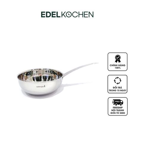 Chảo Inox 304 Edelkochen 3 Lớp Liền Khối Đáy Từ - Chảo Anti-Dính Thông Minh Dùng Cho Mọi Loại Bếp, Đẹp Sang Trọng