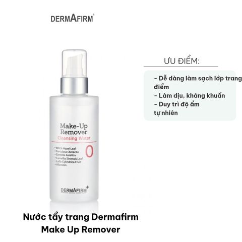Nước Tẩy Trang Dermafirm Make Up Remover 200ml - Làm Sạch Sâu, Dịu Nhẹ, Phù Hợp Mọi Loại Da, Không Chứa Dầu