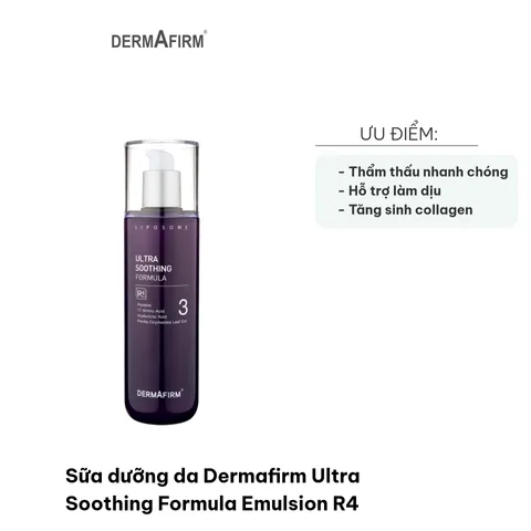 Sữa Dưỡng Da Dermafirm Ultra Soothing Formula Emulsion R4 - Cấp Ẩm, Phục Hồi Da Nhạy Cảm, Dễ Thẩm Thấu, 200ml