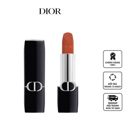 Son Dior Rouge 737 Mystère Velvet Finish - Son Môi Cam Nâu Đất Mịn Lì, Khả Năng Bám Màu Lên Đến 12 Giờ, Chất Son Nhung Quyến Rũ