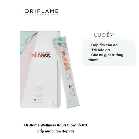 Oriflame Wellness Aqua Glow - Bổ sung nước làm đẹp da với công nghệ Ceramosides™ và chiết xuất dâu Lingon - Hỗ trợ ẩm và chống lão hóa