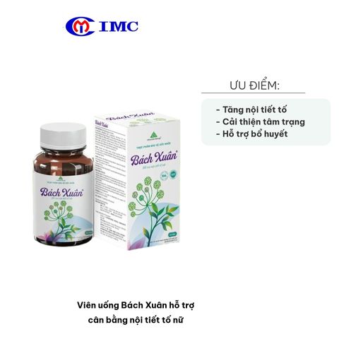 Viên uống Bách Xuân hỗ trợ cân bằng nội tiết tố nữ - Tăng cường sức khỏe và cải thiện tâm trạng cho phụ nữ trưởng thành, 60 viên