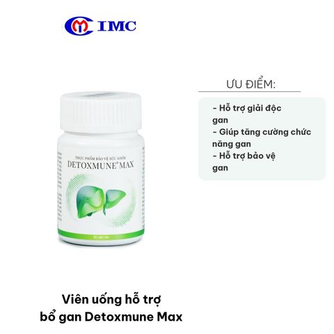 Viên uống hỗ trợ bổ gan Detoxmune Max - Tăng cường chức năng gan, thanh nhiệt, giải độc, bảo vệ sức khỏe - TPCN cho người lớn