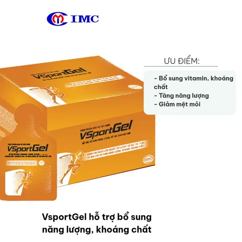 VsportGel Bổ Sung Năng Lượng và Khoáng Chất - Hỗ Trợ L-Carnitine, Taurine, Vitamin B1, B5, B6, Giảm Mệt Mỏi, Dạng Túi Tiện Dụng