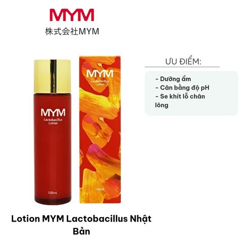 Lotion MYM Lactobacillus Nhật Bản - Dưỡng ẩm, Se Khít Lỗ Chân Lông, Chống Nếp Nhăn, 120ml, Phù Hợp Với Da Khô và Xuất Hiện Nếp Nhăn