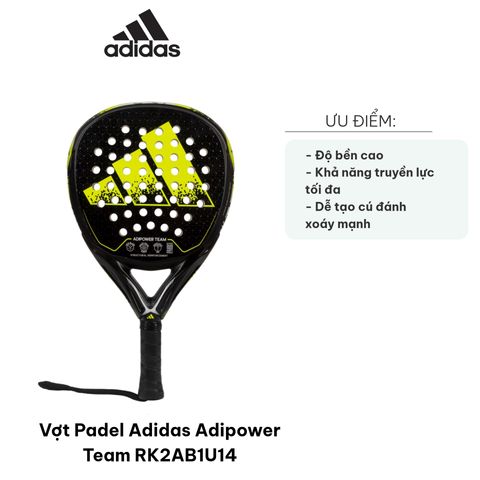 Vợt Padel Adidas Adipower Team RK2AB1U14 - Dụng Cụ Thể Thao Chuyên Nghiệp, Lớp Bảo Vệ Khung, Thiết Kế Hiện Đại, Độ Bền Cao