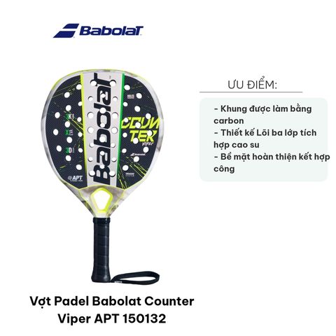 Vợt Padel Babolat Counter Viper APT 150132 - Vợt Carbon Chuyên Nghiệp Đánh Padel Tối Ưu Hiệu Suất và Kiểm Soát 3D Spin+