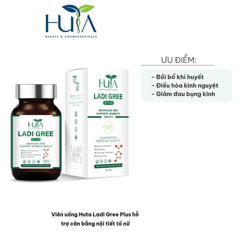 Viên uống Huta Ladi Gree Plus hỗ trợ cân bằng nội tiết tố nữ - Bổ huyết, điều hòa kinh nguyệt, giảm đau bụng kinh, cải thiện sinh lý nữ.