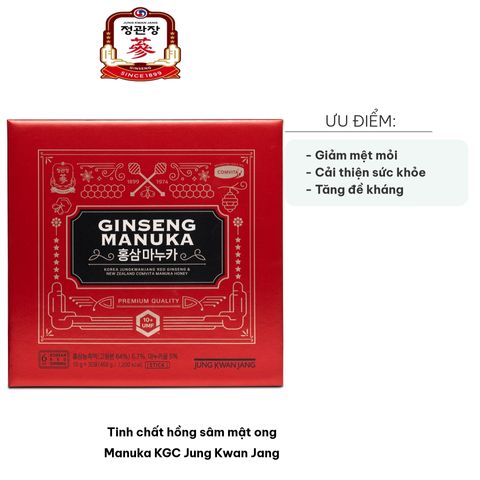 Tinh Chất Hồng Sâm Mật Ong Manuka KGC Jung Kwan Jang - Bổ Sung Kháng Đề, Tăng Cường Sức Khỏe, Giảm Mệt Mỏi - Hộp 30 Gói 15g