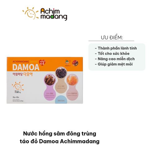 Nước Hồng Sâm Đông Trùng Táo Đỏ Damoa Achimmadang - Giải Pháp Tăng Cường Sức Khỏe Từ Thiên Nhiên, Bổ Sung Dinh Dưỡng Cho Người Trưởng Thành