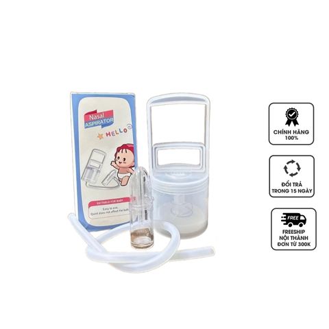 Dụng cụ hút mũi kéo tay Nasal Aspirator Hello - Tiện lợi, an toàn cho trẻ em 0-6 tuổi, dễ vệ sinh, không cần pin, không gây tiếng ồn