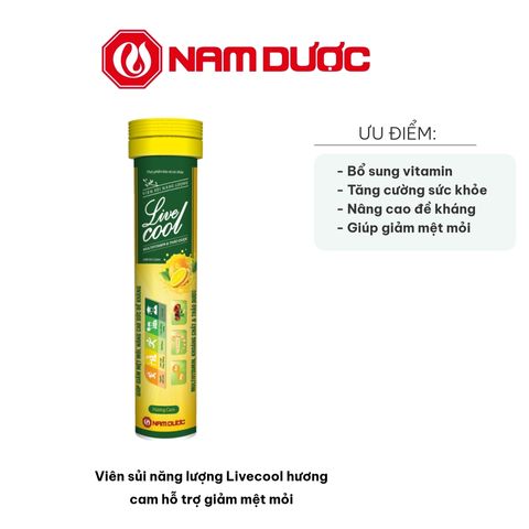 Viên Sủi Năng Lượng Livecool Hương Cam 16 Viên - Hỗ Trợ Giảm Mệt Mỏi, Bổ Sung Vitamin Nhóm B, Giúp Tăng Cường Tập Trung