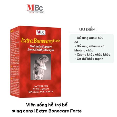 Viên uống bổ sung canxi Extra Bonecare Forte - Hỗ trợ xương khớp chắc khỏe, vitamin và khoáng chất thiết yếu cho mọi lứa tuổi