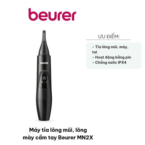 Máy tỉa lông mũi, lông mày cầm tay Beurer MN2X - Thiết kế nhỏ gọn, tiện lợi với 3 chức năng, chống nước IPX4, lý tưởng cho vẻ ngoài hoàn hảo.
