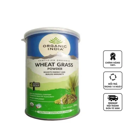 Bột diệp lục Wheat Grass Organic India hỗ trợ thanh lọc cơ thể