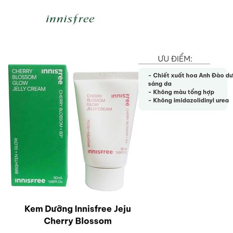 Kem Dưỡng Ẩm Innisfree Jeju Cherry Blossom Jelly Cream 50ml - Kem Dưỡng Trắng Da, Cấp Ẩm Sáng Mịn, Lấy Cảm Hứng Từ Hoa Anh Đào Hàn Quốc