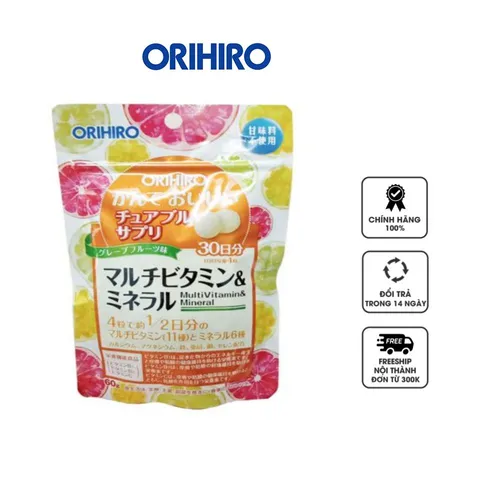 Viên nhai bổ sung vitamin và khoáng chất Orihiro Nhật Bản