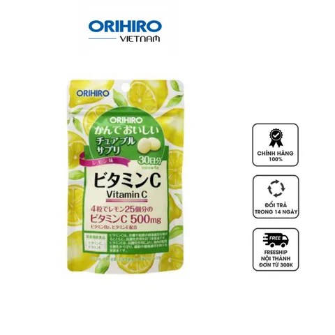 Viên nhai hỗ trợ bổ sung Vitamin C 500mg Orihiro