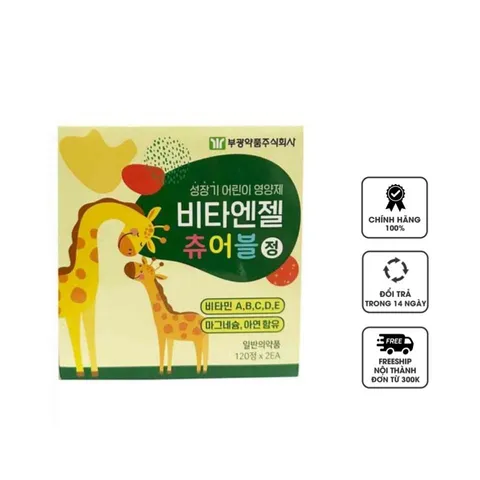 [2 lọ] Kẹo canxi hươu cao cổ Hàn Quốc hỗ trợ tăng chiều cao