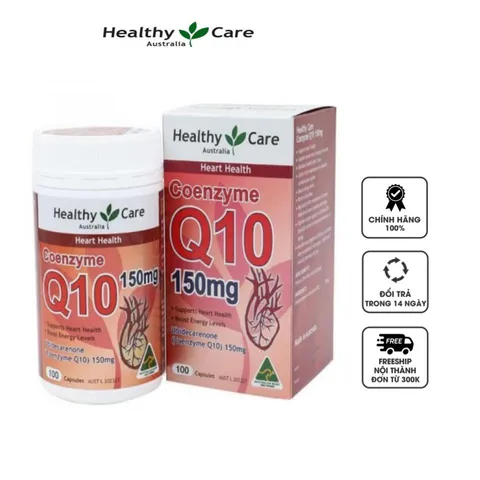 Viên uống Coenzyme Q10 150mg Healthy Care Úc 100 viên