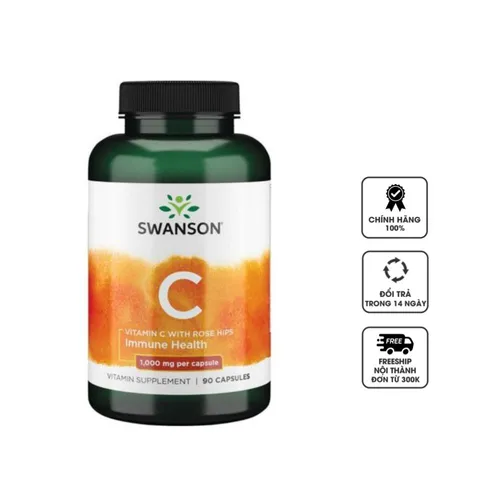 Viên uống hỗ trợ tăng sức đề kháng Swanson Vitamin C 1000mg