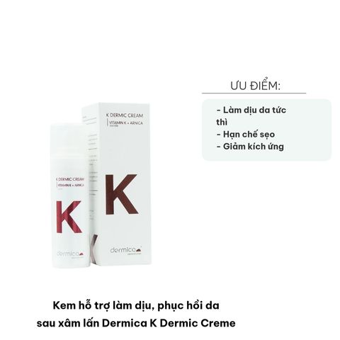 Kem hồi phục da nhạy cảm Dermica K Dermic Creme 30ml - Giảm sưng, làm dịu da sau xâm lấn, phục hồi da khỏe mạnh.