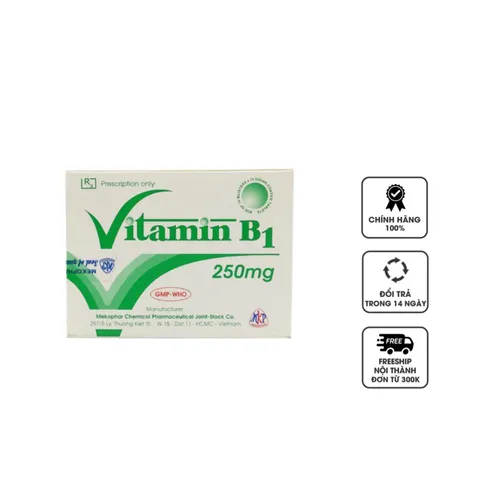Vitamin B1 250mg Mekophar hộp 100 viên