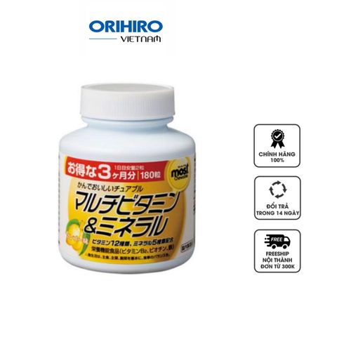 Viên nhai bổ sung vitamin, khoáng chất Orihiro Most Chewable