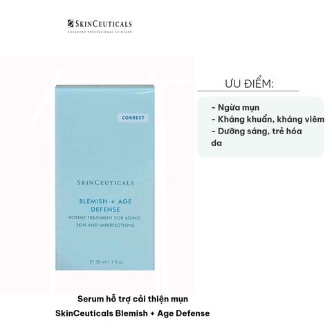 Serum SkinCeuticals Blemish + Age Defense 30ml - Hỗ Trợ Trị Mụn, Ngừa Lão Hóa, Làm Sáng Da, Kiểm Soát Dầu Thừa