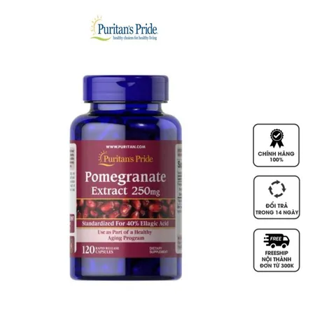 Viên uống tinh chất lựu sáng da Puritan’s Pride Pomegranate Extract