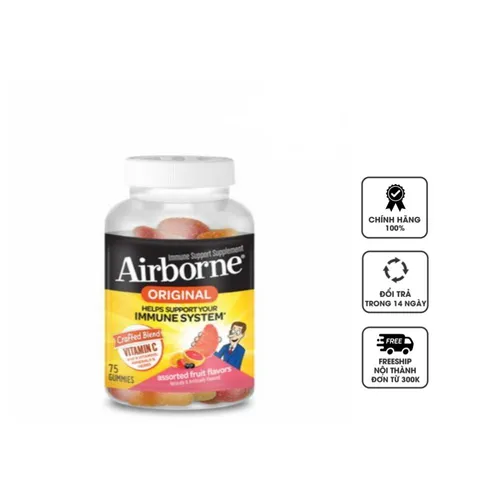Kẹo dẻo bổ sung vitamin hữu cơ Airborne Immune Support Supplement