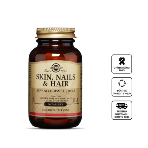 Viên uống Solgar Skin, Nails & Hair Advanced MSM Formula