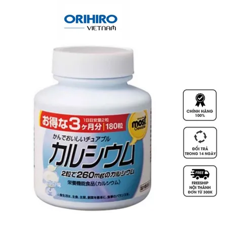 Viên nhai bổ sung Canxi vị sữa chua Orihiro Most Chewable