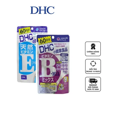 Combo bổ sung dưỡng chất cho da DHC B mix và DHC vitamin E
