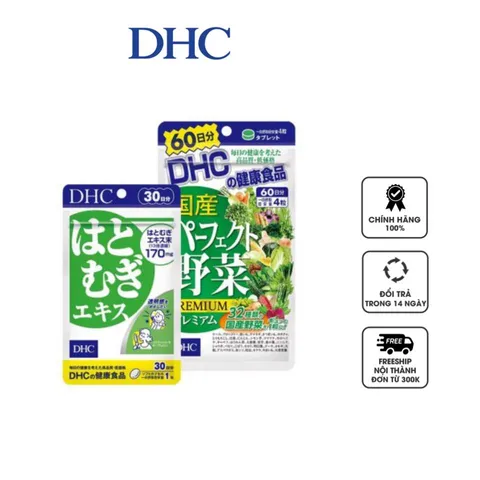 Combo DHC dưỡng sáng da (Adlay Extract+ DHC rau củ)